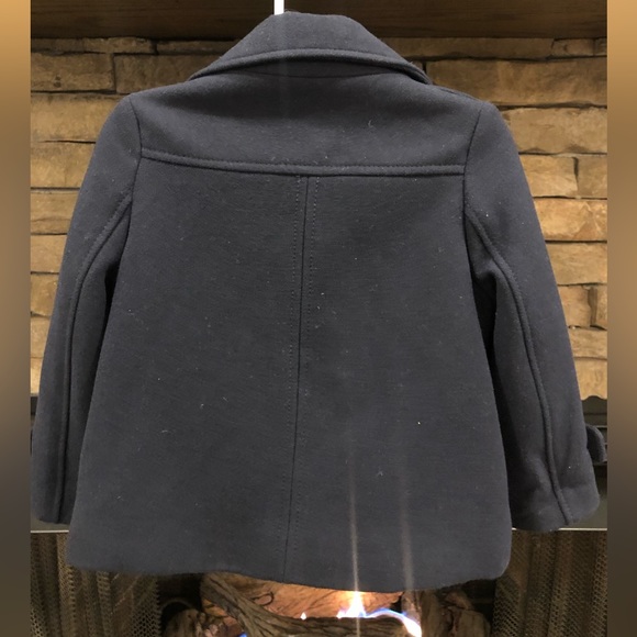 Zara Girls Navy Blue Pea Coat , toddler 2t 3T - Picture 4 of 5